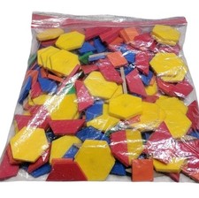 Assorted Multicolored Wooden Pattern Blocks Bundle