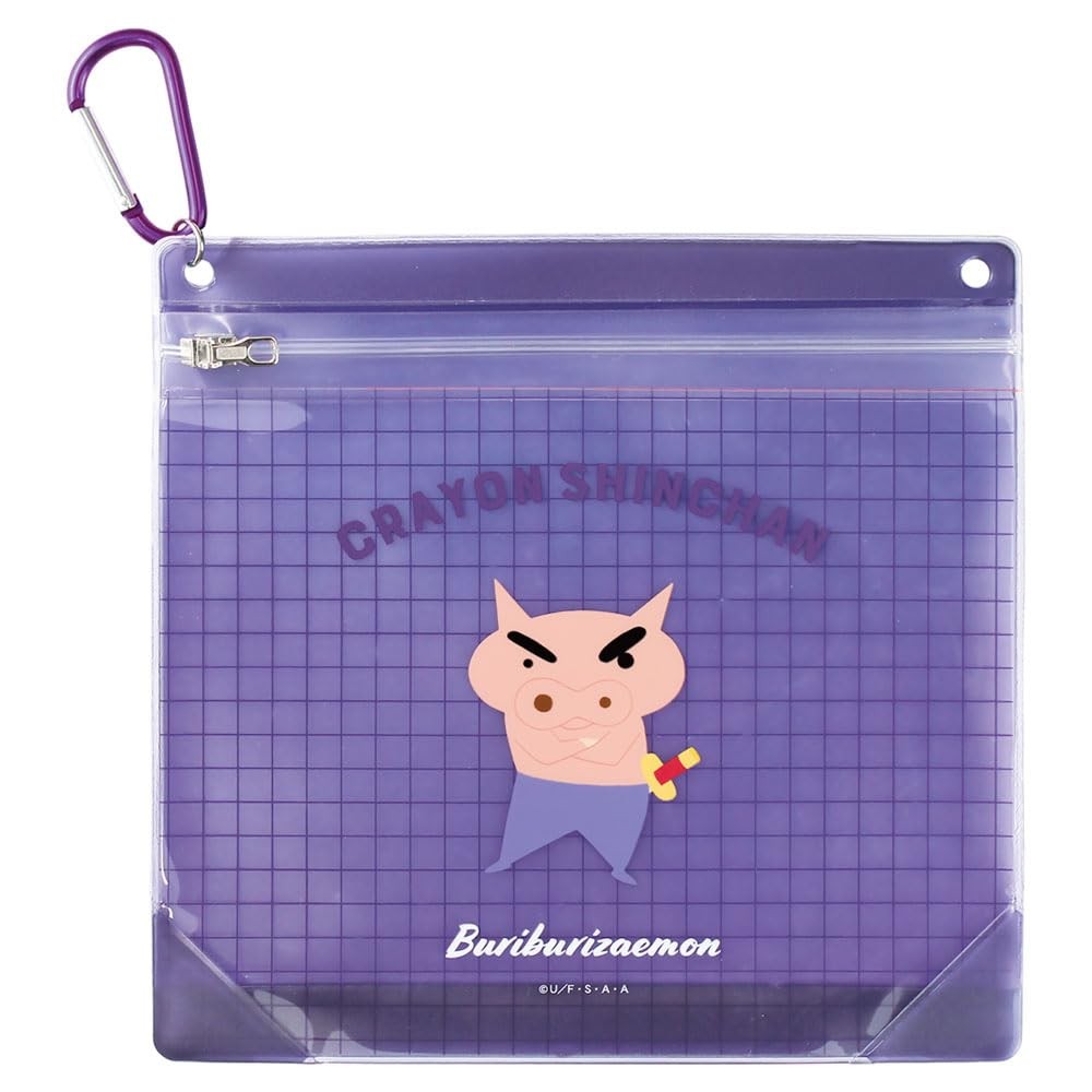 Estuche con mosquetón y cremallera Crayón Shin-chan Buriburizaemon H175×W180mm