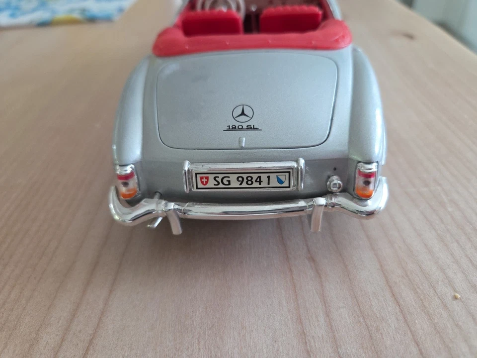 Welly 1955 Silver Mercedes Benz 190sl Convertible - Image 4 of 4