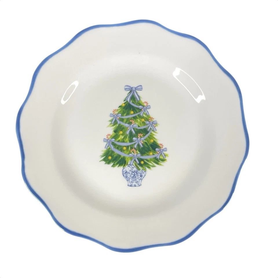Corinne Haig 圣诞树 Appetizer 甜点盘扇贝 6 英寸 4 件套全新 — 第 3/4 张图片