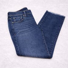 Lucky Brand Womens Jeans Size 4/27 Dark Wash Raw Hem Slim Straight Denim
