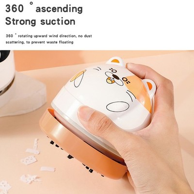 Mini Desktop Vacuum Cleaner Cute Cordless Table Dust Sweeper Cartoon EFFS OMNW