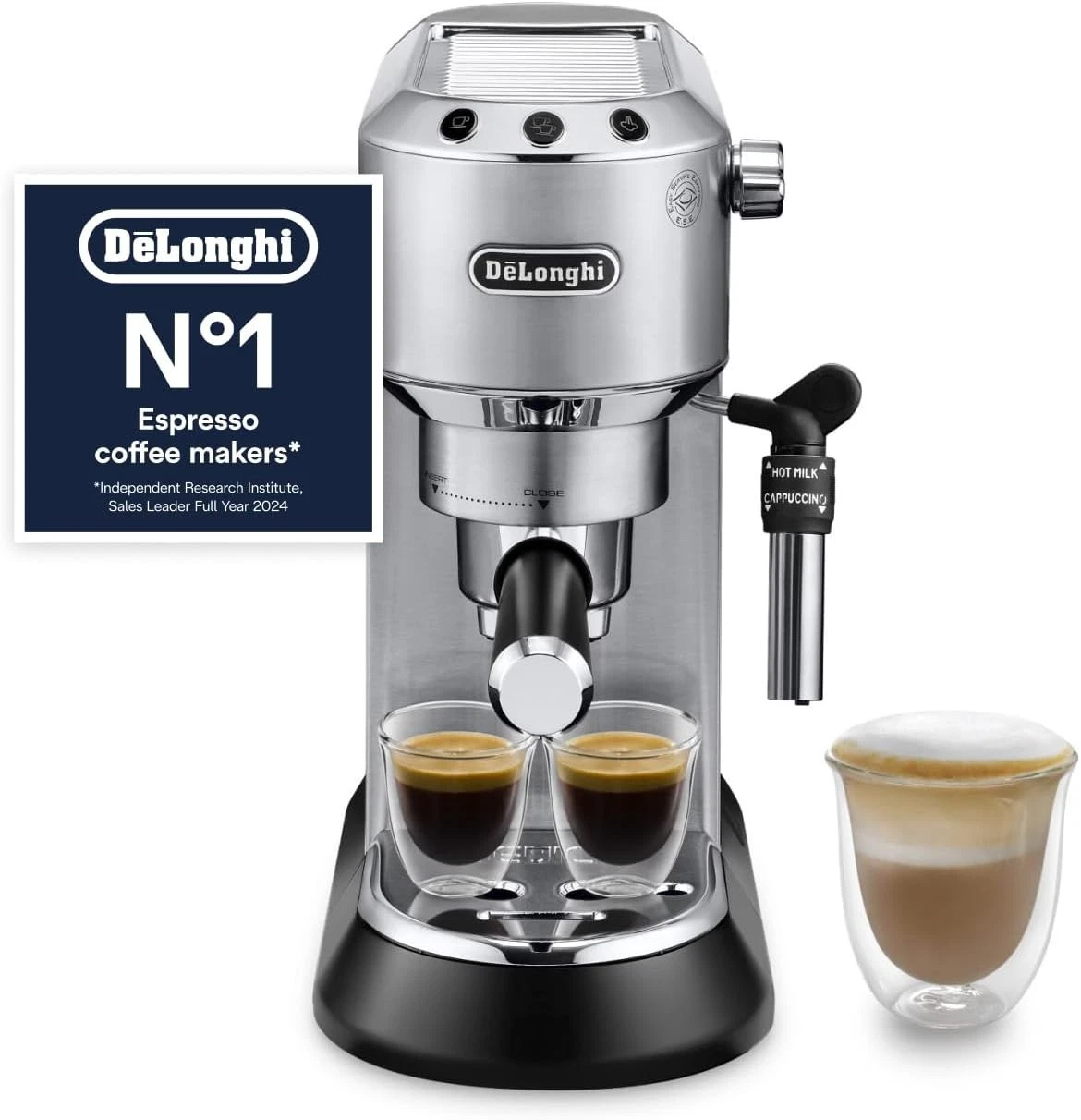 DeLonghi Dedica EC685.M 2 Cup Coffee Machine - Silver