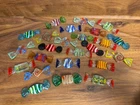 Lot of 24 Vintage Murano Style Hand Blown Art Glass Wrapped Candy Pieces 2.5”