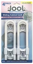 Jool Baby Products Sliding Cabinet Lock 4 Pack Fits Knobs Handles Up To 5" Apart