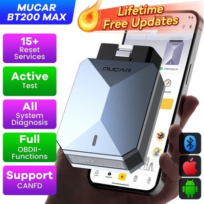 MUCAR BT200MAX KFZ OBD2 Diagnosegerät Alle systeme Scanner Aktive Test 15 reset