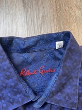 Robert Graham Shirt Men's 3XL Blue Geometric Diamond Flip Cuff Classic Fit