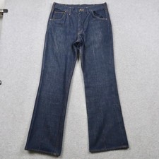 Vintage 70s Lee Rider Boot Cut Flare Jeans Mens 31x30 Dark Wash Talon 42 Zip USA