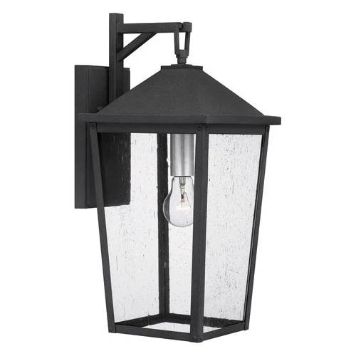 Mottled Black One Light Outdoor Wall Mount from the Stoneleigh Collection - Picture 1 of 5