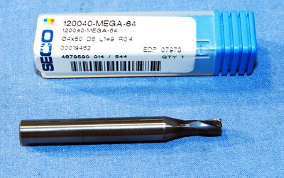 SECO MEGA-64 End Mill 4 mm Dia 3 mm LOC 0.4 mm CR 4 Flutes Solid Carbide