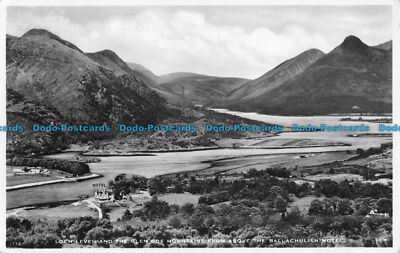 R055633 Loch Leven und die Glencoe Mountains von oberhalb des Ballachulish Hotels.