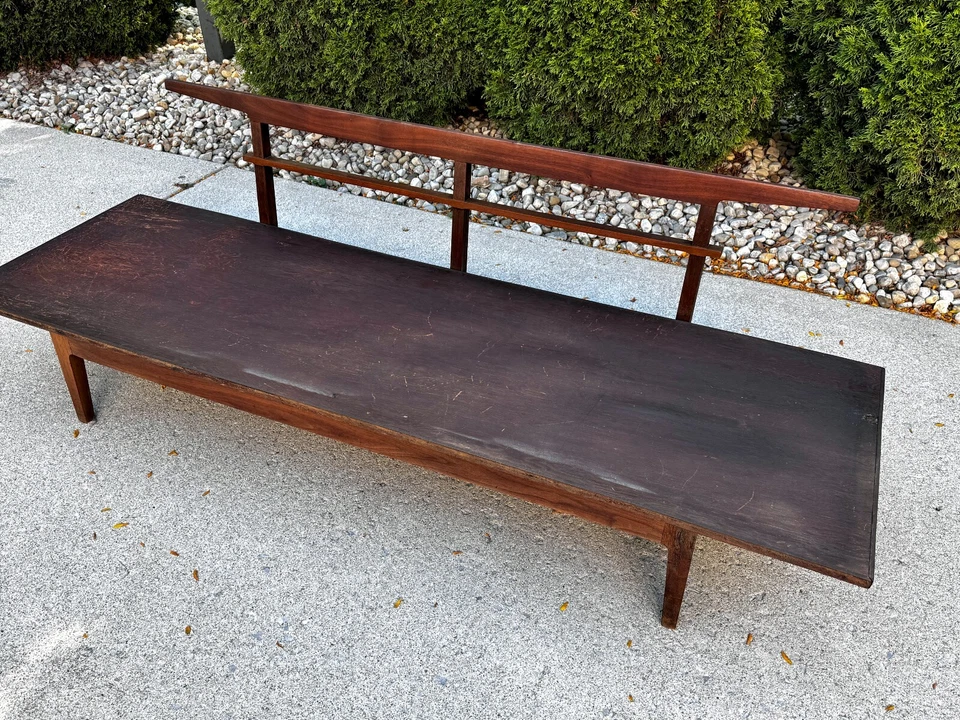 Sofá banco MCM vintage moderno de mediados de siglo inspirado en George Nelson Herman Miller Foto 4 de 4