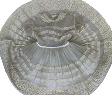 Vintage 50s Youth Girls Dress Cinderella Inspired By Shirley Temple Lace Frilly