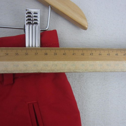 Zara Woman Pants Womens Large 14 Red Tapered High Rise Trousers Stretch Work - Picture 8 of 15