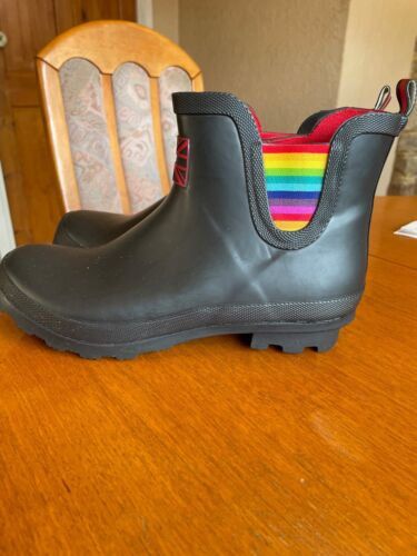 Womans TU Black Ankle Wellies, Size 8, Used