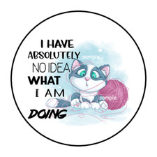 30 FUNNY CAT STICKERS ENVELOPE SEALS LABELS 1.5" ROUND CUTE SILLY