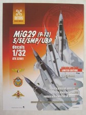 1/32 MiG 29 S/SE/SMP/BM decals, Russian and other international versions Antarki