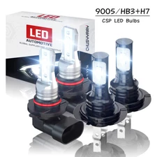 9005 H7 LED Headlight Bulbs Hi/Lo Beam Combo Kit For Hyundai Elantra 2017-2018