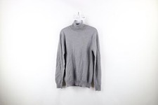Vintage Lacoste Womens 42 Wool Knit Croc Logo Turtleneck Sweater Heather Gray