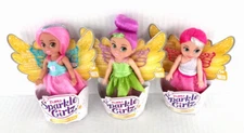 Lot Of 3 Mini Zuru Sparkle Girlz Fairy Princess Pink/ Purple Hair W Sparkles New