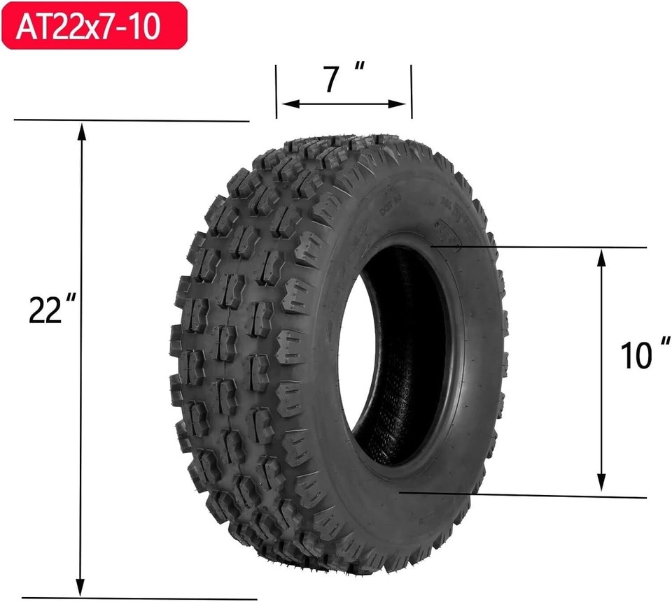 Set of 2 ATV Tires AllTerrain Tires 22x710 4PR ATV UTV Trail Sand Mud