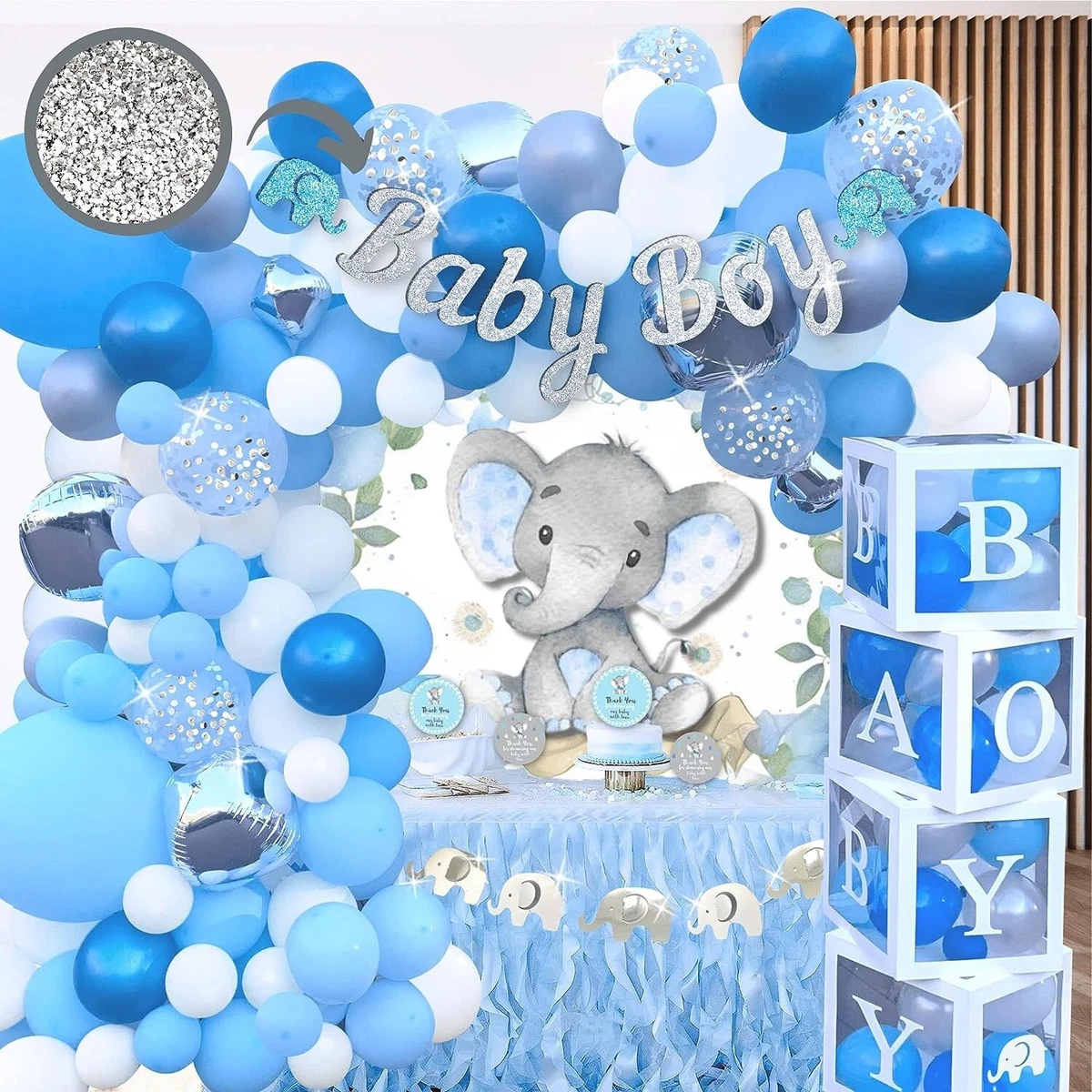 176 pc Baby Shower Decorations for Boy Birthday Boy 2 in 1 Set - Balloon  Garl