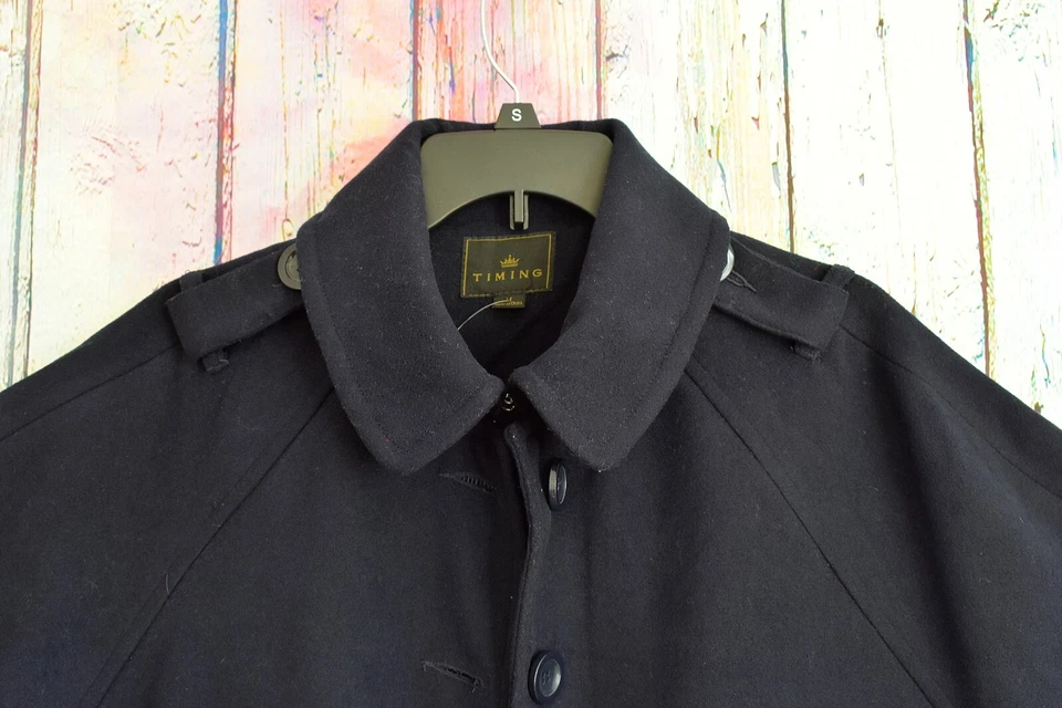 Mujer Timing Blazer Informal MEDIANO Azul Marino Poncho Bolsillo Abrigo Cuello Nuevo con Etiquetas Foto 2 de 4