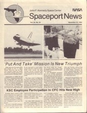 RARE NOV 23,1984 NASA SPACEPORT NEWS OFFICIAL PUBLICATION VOL 23, NO.24 VG COND
