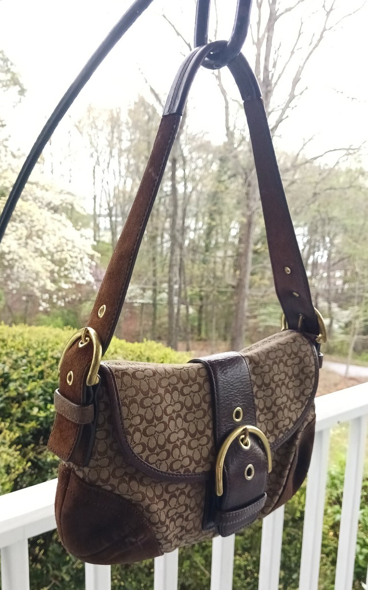 Coach 6818 SMALL Vintage Soho Y2K Brown Suede & Signature C