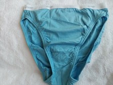 NWOT VINTAGE JOCKEY FRENCH CUT PANTIES BABY BLUE LOGO WAISTBAND PANTIES SZ 5