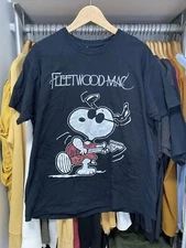 Rare Fleetwood Mac Snoopy Vintage 90s Rare Design Unisex Tshirt Reprint S-5XL