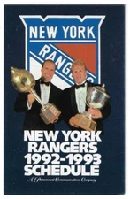 1992-93 New York Rangers NHL Hockey Schedule !!! Sabrett