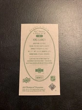 Bvv 2011/12 upper deck Parkhurst champions mini green back #31 King Clancy