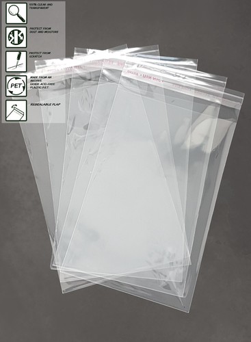 100 Pieces OPP Resealable Plastic Wrap Bag for Standard DVD Case 14mm - Picture 2 of 3