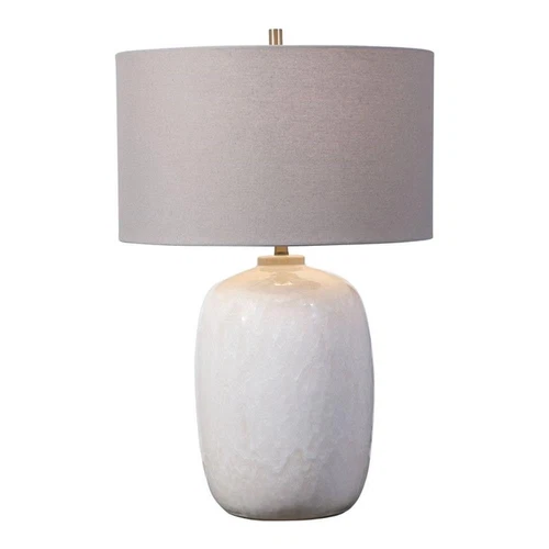 Uttermost Winterscape Ceramic and Steel Table Lamp in Cream-ivory/Nickel - Picture 1 of 7