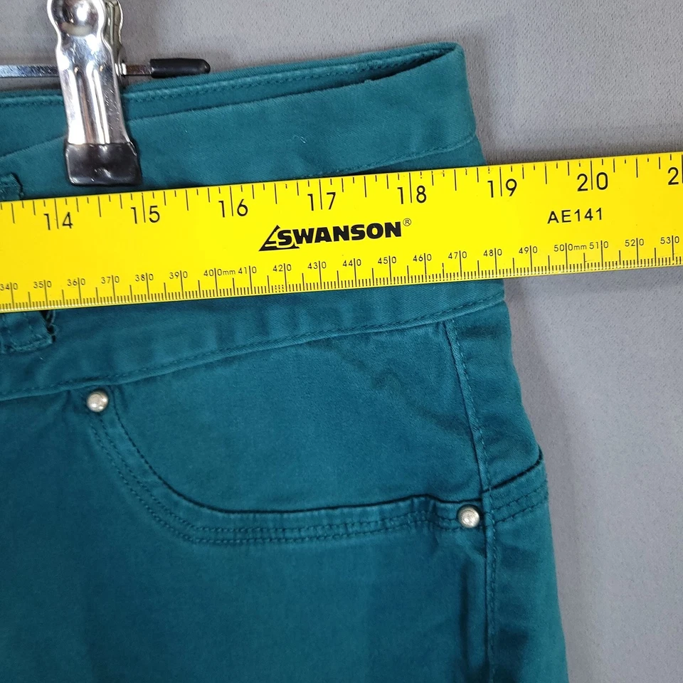 Pantalones al tobillo para mujer Amathyst Bodycon tiro medio dobladillo crudo verde azulado talla 16 Foto 2 de 4