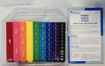 Learning Resources  Set/51  Fraction Tower Cubes (LER 2510) + Activity Guide VG