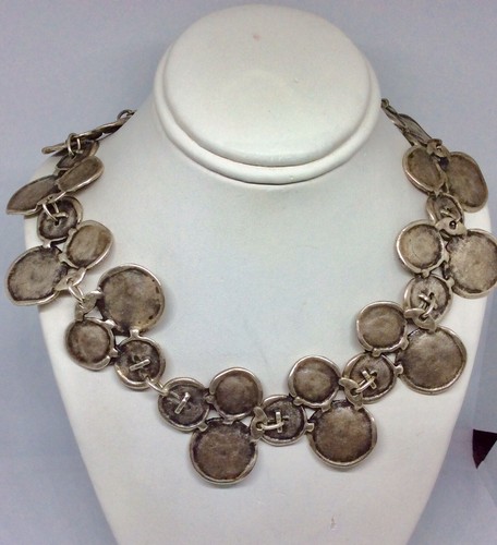 Designer Silver Necklace Handmade New Reversable Chocker - Picture 2 of 6