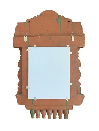 Antique Indian Mirror Hand Carved Reclaimed 1920s - Picture 8 of 8