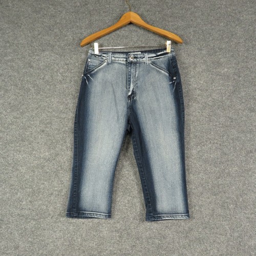 Diva Star Jeans Girls 13 Blue High Rise Straight Leg Denim Capri 5 Pocket Jeans - Picture 2 of 10