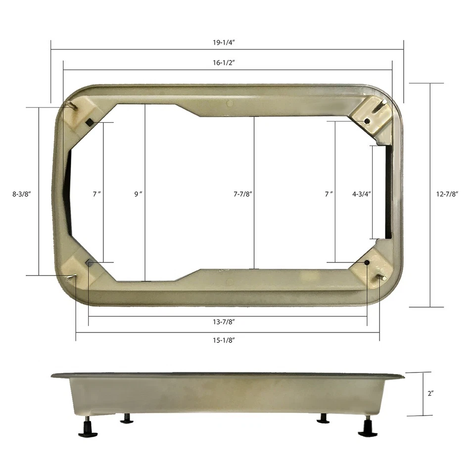Headlight Bezel Frame Plastic (Fit: 1966-1989 Mack R RD RM Models) Foto 3 de 3