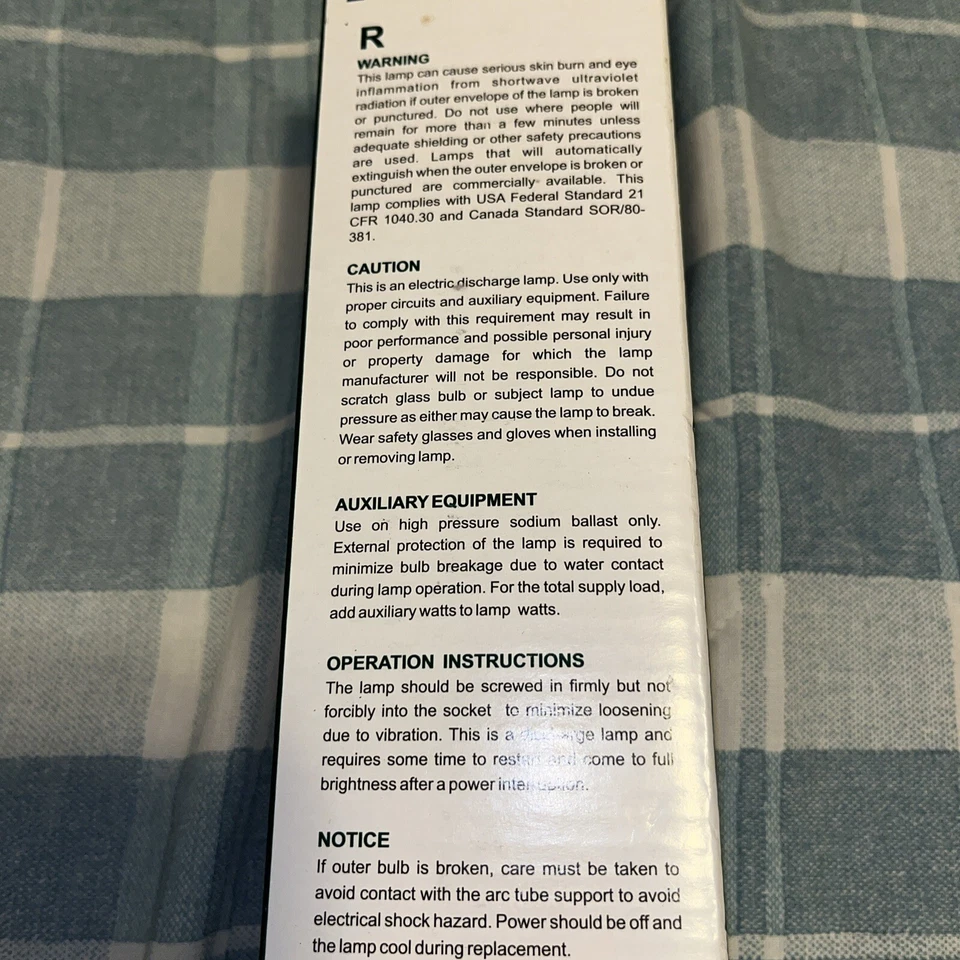 High Pressure Sodium HPS Lamp Bulb 400-Watt LU400 2000K E39 Pulse Start ED18-V - Image 4 of 4