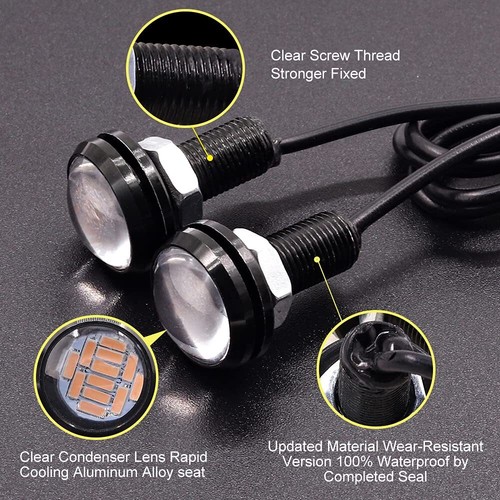 10PCS 18MM Eagle Eye LED Rose Universal 12SMD 9W Voiture Moto DRL Lumière Diu... - Picture 5 of 7