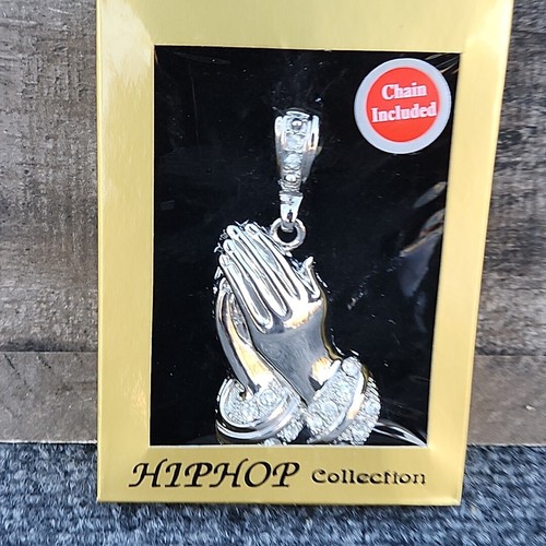 Praying Hands Custom Costume Jewelry Necklace Chain Pendant Medallion Retro