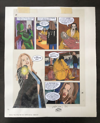 ORIGINAL ART: JUDGE DREDD MEGAZINE ISSUE #6 PAGE 16 1995 SIGNED SAMPSON + SKETCH