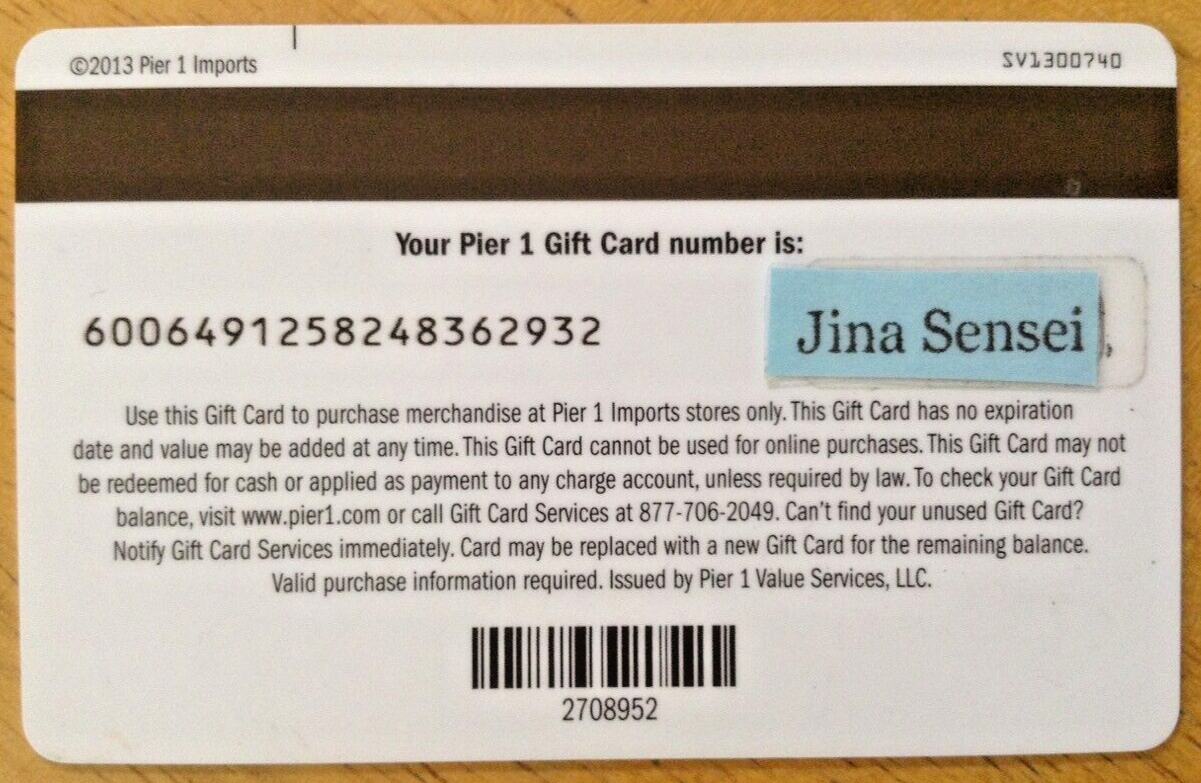 Pre-Owned 2013 Pier 1 Imports Gift Card Wedding Shoes No Balance | Ebay