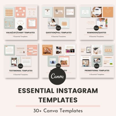 Canva Editable Template | Essential Instagram Templates (30+) | eBay