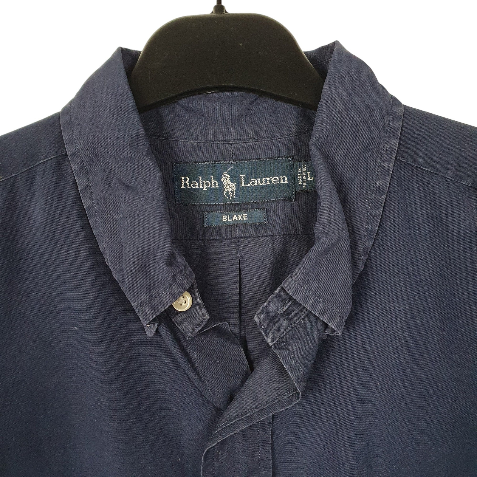 RALPH LAUREN Navy Shirt Blake Fit Long Sleeve Casual Mens XL image 2