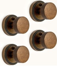 4-pack Vintage Classic Antique Brass Privacy Door Lever Knobs Handles with Lock