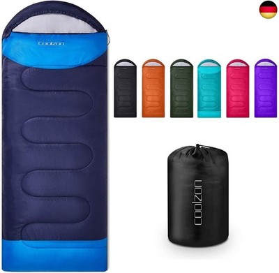 Coolzon Schlafsack für Erwachsene, für 3-4 Jahreszeiten, wasserdicht, U